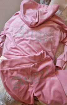 Velourse jogging set 0ud roze Angel 