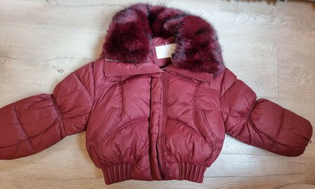 Winterjas wijn rood puffy 