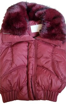 Winterjas wijn rood puffy 