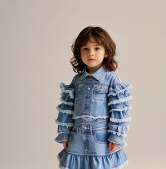 Jeans set rok en jasje meisje
