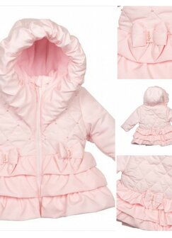 Winterjas roze strik stitch 74 tm 116