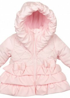 Winterjas roze strik stitch 74 tm 116