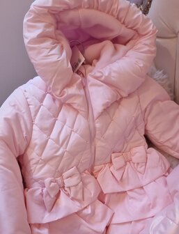 Winterjas roze strik stitch 74 tm 116