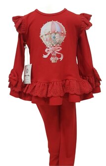 Neon setje tuniek met broek rood luchtballon 