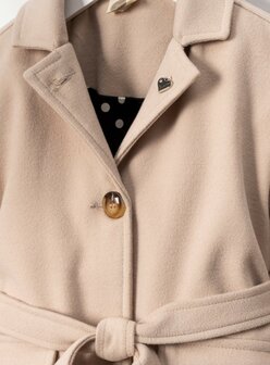 Manteljas voor meisjes taupe met bijpassende baret 