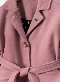 Manteljas voor meisjes oud roze met bijpassende baret 