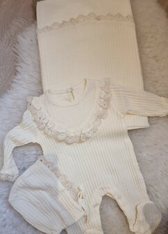 Babyset beige set lace