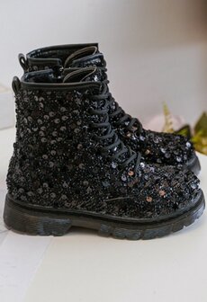 Zwarte Glitter boots maatje 19 tm 24 