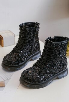 Zwarte Glitter boots maatje 19 tm 24 