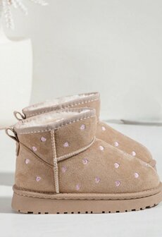 WinterBoots beige met hartjes 