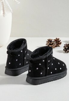 WinterBoots zwart met hartjes 