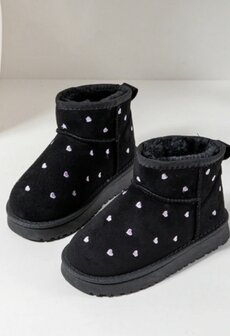 WinterBoots zwart met hartjes 