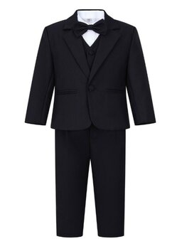 Baby smoking zwart De luxe met Colbert 5 delig
