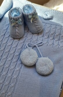 baby booties baby blauw  blauw 100% KATOEN