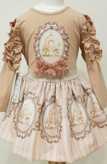 Setje top en rok Fashion bag taupe