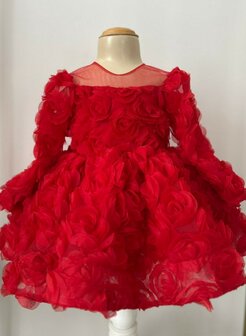Red Roses luxe jurk handgemaakt  