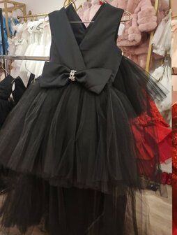 Zwarte Kinder galajurk met sleep 