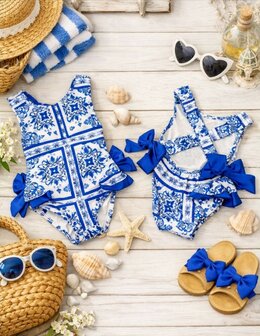 zwempak blauw meisje 86 tm 152