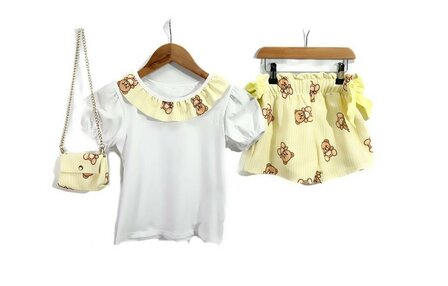 3 delige set geel beertje 86-152