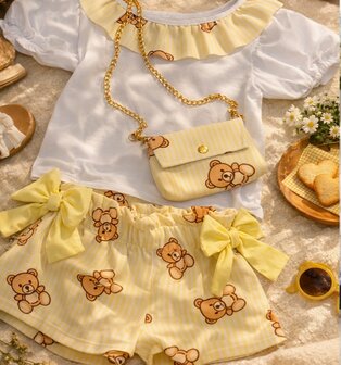 3 delige set geel beertje 86-152