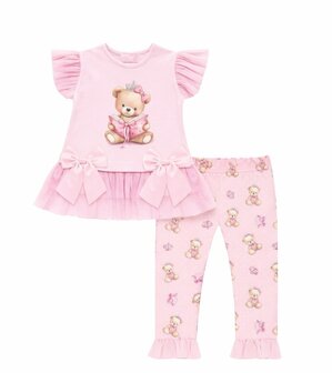 setje legging met beertje roze 