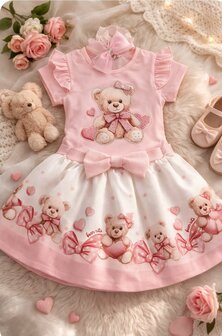 setje met beertje roze love