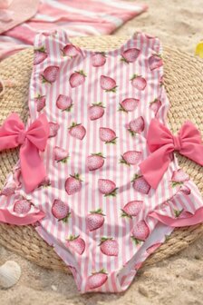 zwempak aardbei roze meisje 86 tm 152