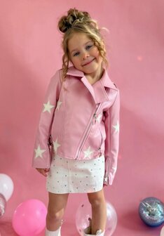 Roze vegan leren sterrenjack