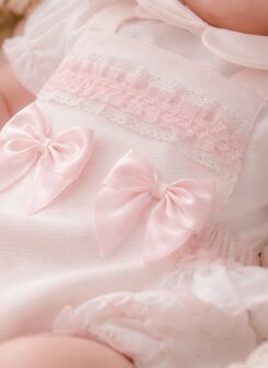 baby romperpakje met shirtje roze wit  