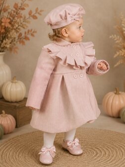 Mantel jas Roze ruffle met Barret 