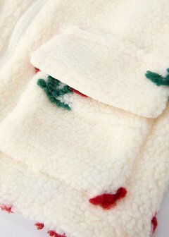 Kersenrode Pluchen Jas voor Meisjes &ndash; Rits Winterjas