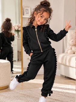 Jogging set Ruffle 98 tm 164 zwart