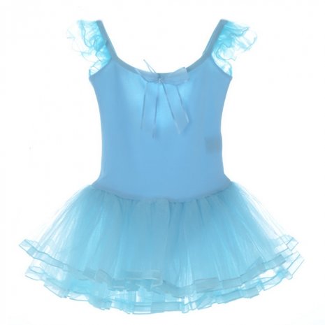 *Balletpakje Blue bow elegant maat 110-152