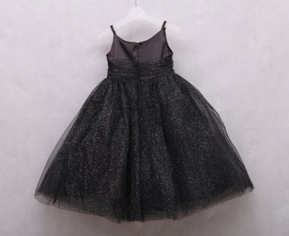 Black Zilver Sequin Prinses Feestjurk 98-146 