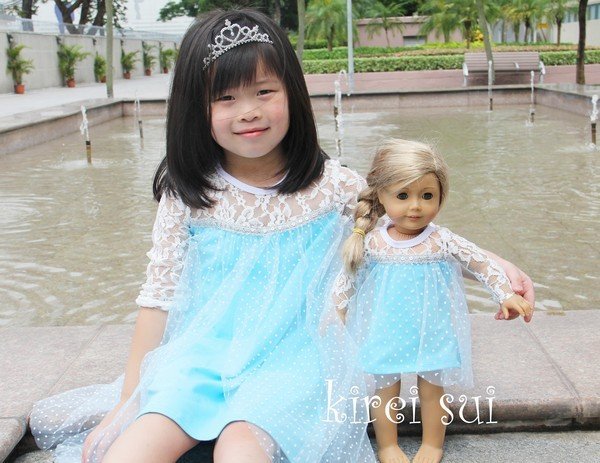 Blue Prinses Elsa feestJurk + Poppen set 74-128