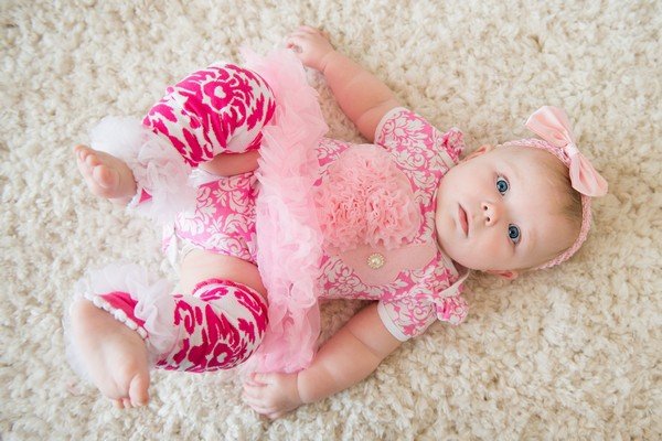 * 3delige set Pettiskirt Romper Bunny Pink Damask 