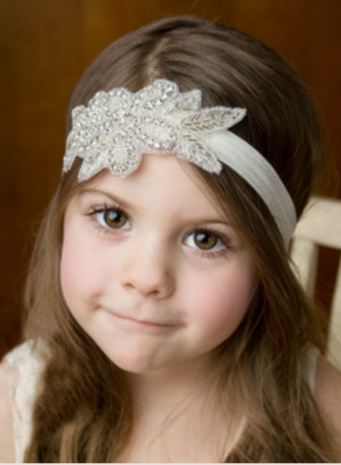   Baby Girl Beaded Rhinestone Haarband lila 