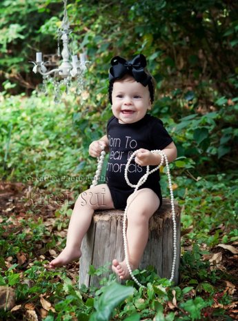 Baby Fashion Romper zwart Born to wear diamonds