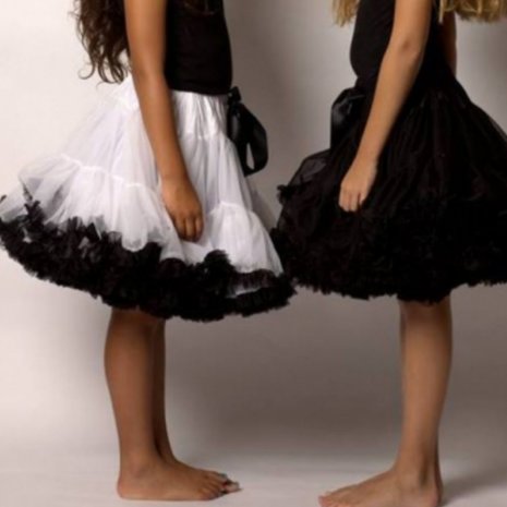 Petticoat Luxe white Black By Meetje-Pettiskirts Big Kids & Women