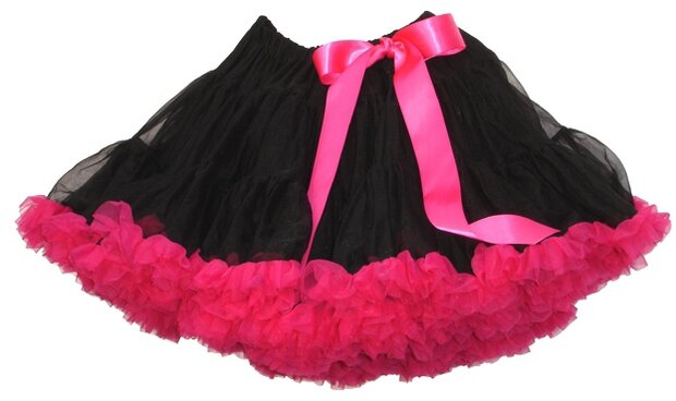 Petticoat Luxe Black Hotpink By Meetje-Pettiskirts Kids & Women