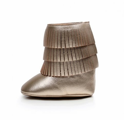  Baby Laarsjes mocassins Fringel Goud