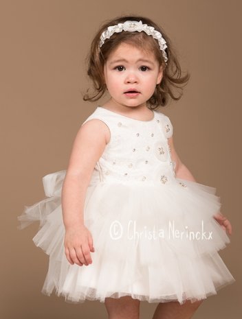 Baby jurk Bruiloft en feest Luxe Diana Ecru Exclusief 3-18 maanden 