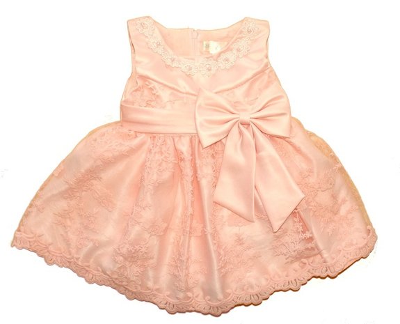 Baby jurk Peach roze floral dress 0-18 maanden 