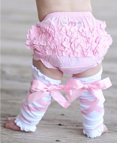 Ruffle Butts White pink Ballet print Beenwarmer    