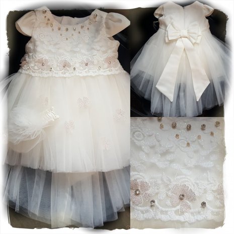 Bruidsmeisje jurk Doop Jurk Ivoor Ecru Baby Exclusive Beauty 56-92