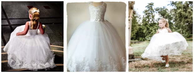 Bruidsmeisje jurk Communie off white Lovely Handgemaakt Diverse kleuren 