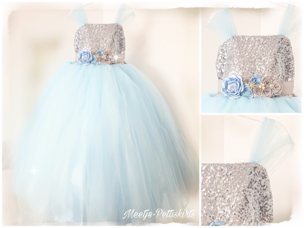 Bruidsmeisje jurk & Communie blauw 98-152