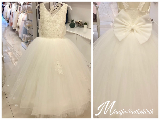 Communie jurk / Bruiloft meisje jurk lace Alina Luxe Ivoor