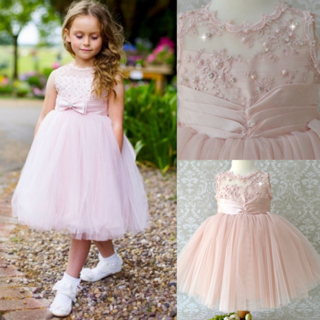 Feestjurk Bruiloft Communie & Doop jurk Dusty Pink Luxe Baby & Kids 