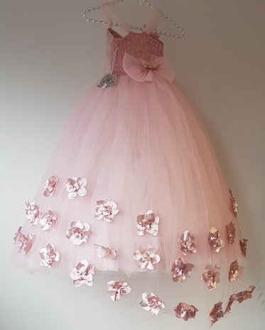 Bruidsmeisjes jurk Vintage Roze 98-146